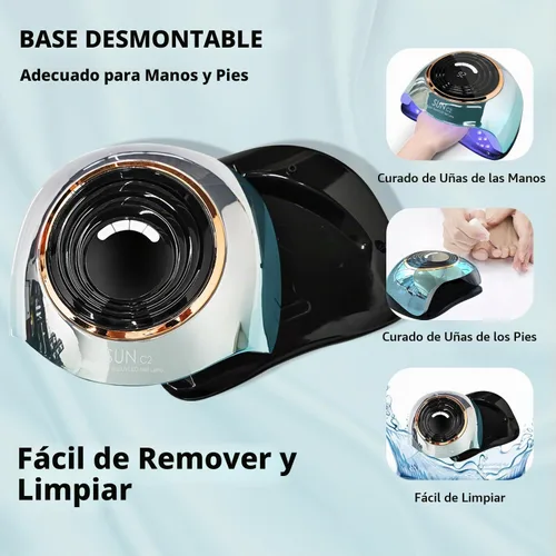 Vista 4 de Luz UV para Uñas 288W Lámpara de Uñas con 63 cuentas LED para esmalte de gel con pantalla LCD, sensor automático y 4 ajustes de temporizador