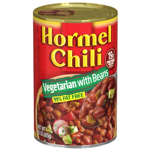 Vista 11 de HORMEL Chili Chile a base de plantas con frijoles (paquete de 12), 14 onzas, 0.78 oz de proteína por porción, sin gluten, sin huevos, sin lácteos