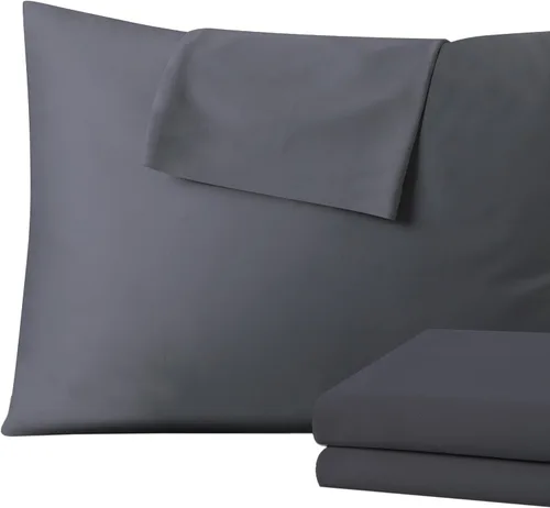 Vista 45 de Juego de 2 fundas de almohada 100% de algodón egipcio, fundas de almohada refrescantes de 400 hilos, fundas de almohada suaves y transpirables