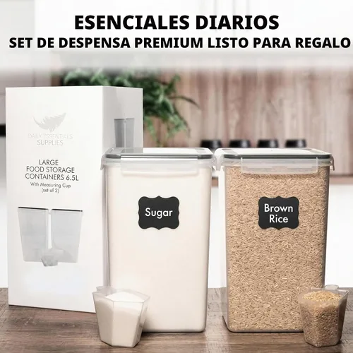 Vista 9 de SUMINISTROS WHITE FEATHER 2 PC [2,09 L / 70,6 Oz] Recipientes Grandes de Almacenamiento de Alimentos con Tapas Herméticas - BPA Libre, Plástico