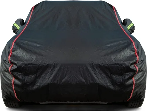 Vista 35 de Funda de Coche Transpirable de Nuevo Material, Funda Impermeable para Coche, Puertas con Candados y Cremalleras, Protección UV Impermeable