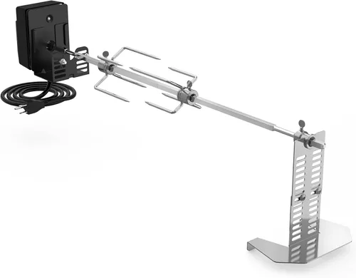 Vista 7 de Kit universal de asador giratorio para barbacoa de solo fuego para la mayoría de parrillas de gas, incluye motor eléctrico de 110V 4W, tenedores