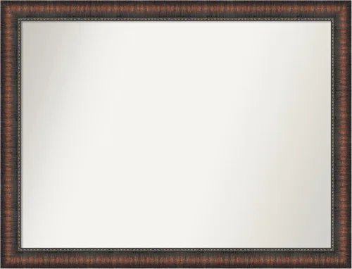Vista 94 de Amanti Art Espejo de baño marrón para sobre el fregadero, 24 x 24 pulgadas, espejo de tocador cuadrado marrón Caleb, marco de madera rústica