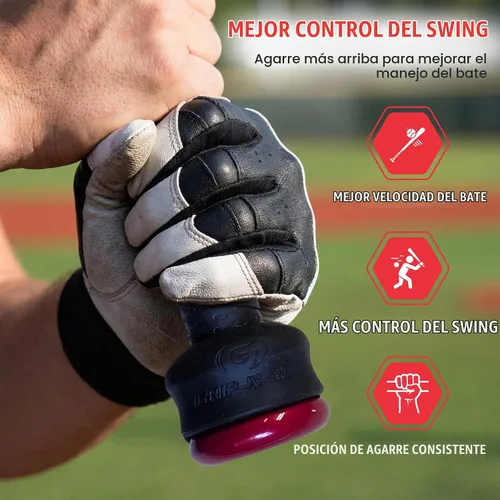 Vista 3 de Anillo de estrangulamiento de Grip-N-Rip para bate de béisbol/sóftbol con empuñadura de botón y apilable para un ajuste personalizado y comodidad