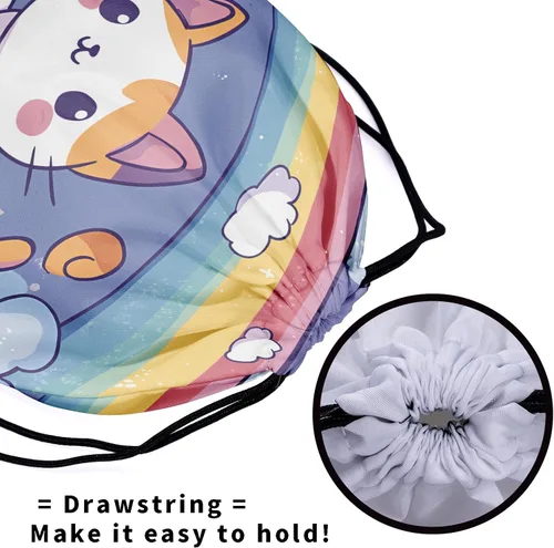 Vista 61 de Bolsa de agarre de gimnasia de piel de animal, bolsa de gimnasia con cordón ajustable, bolsa de cuerda para fauna silvestre, Mariposas Galaxy