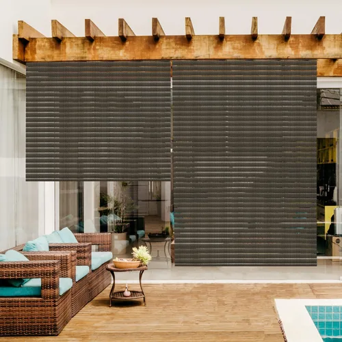 Vista 7 de Persianas enrollables para exteriores, para porche, terraza, pérgola, patio, balcón, glorieta, privacidad, 4 pies de ancho x 6 pies de alto