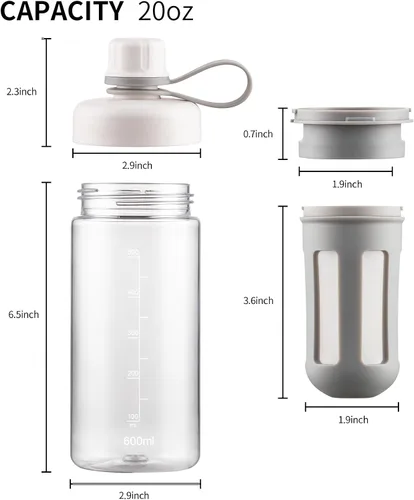 Vista 8 de BLUEPOLAR 20oz/600ml Portable Cold Brew Coffee Maker with Filter&Handle, Leak-Proof Iced Coffee Tumbler,Whate Bottle for Iced Tea,Matcha,Fruit