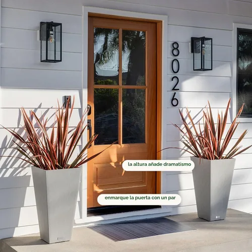 Vista 4 de Veradek Pure Series - Maceta cónica alta para exteriores con estante Hecho de plástico duradero con un estante de inserción extraíble. Decoración