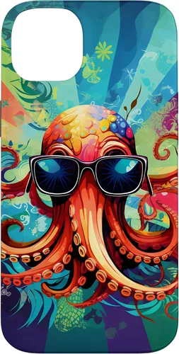 Vista 15 de iPhone 11 Pro That's One Cool Pultopus Pulpo colorido con funda para gafas de sol