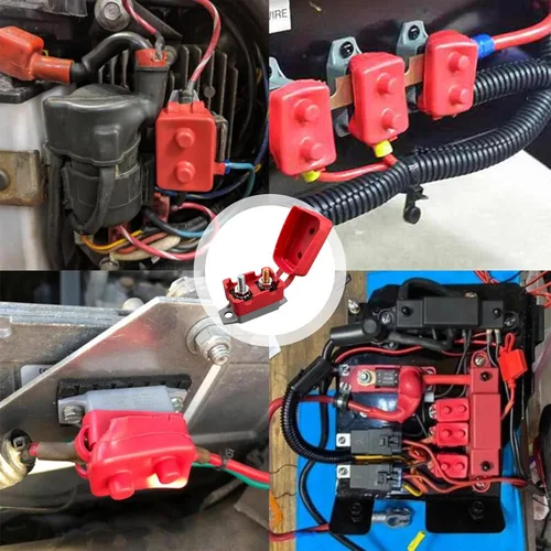 Vista 6 de Disyuntor de reinicio automático de 2 piezas de CC de 12 V-24 V, interruptor de reinicio automotriz con perno de tapa, interruptor de parada corta
