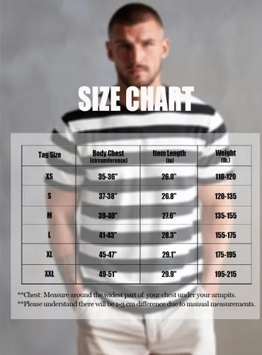 Vista 7 de Zengjo - Camiseta de manga corta a rayas para hombre