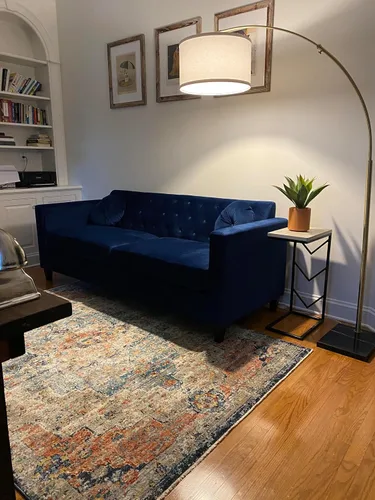 Vista 7 de Brightech Logan Lámpara de Pie de Arco, Lámpara de Pie Brillante para Salas de Estar, Oficinas y Dormitorios, Decoración Moderna de Sala de Estar