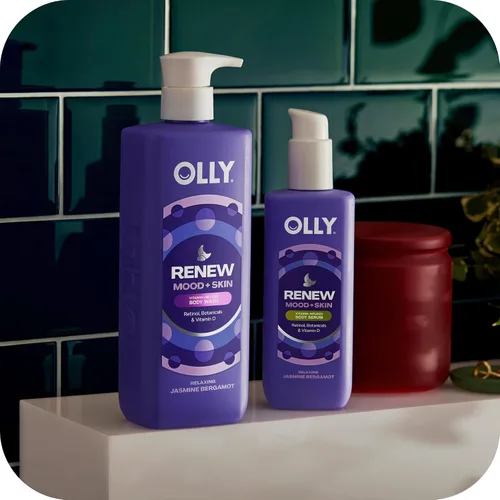 Vista 5 de OLLY Renew Body Wash con vitamina D, retinol y botánicos - Limpiador nutritivo para reparación de barreras cutáneas, hidratación profunda, aroma a