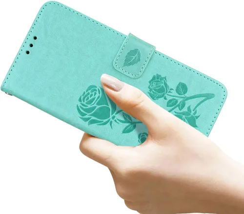 Vista 2 de Funda diseñada para Samsung Galaxy S21 Ultra 5G, correa de muñeca con función atril de piel sintética, con ranuras para tarjetas de efectivo. Funda