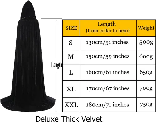 Vista 2 de ALIZIWAY Capa con capucha de terciopelo de lujo con capucha para adultos, Halloween, Navidad
