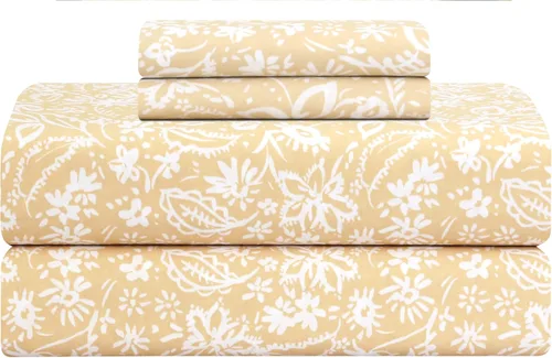 Vista 24 de Feather & Stitch - Juego de sábanas de 100 % algodón más suaves, ropa de cama de tejido percal de 300 hilos, bolsillo profundo de 16 pulgadas