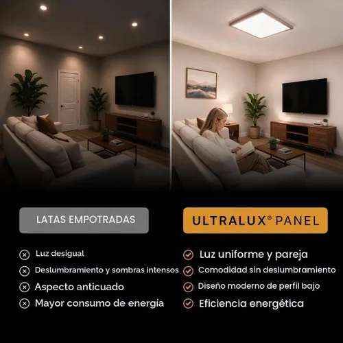 Vista 5 de Panel de Luz de Techo de Montaje en Superficie Ultralux de 1x4 pies – Delgado, Iluminado por los Bordes, Panel Plano de Montaje al Ras para Cocina