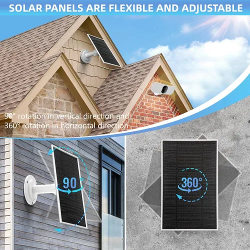 Vista 4 de Panel solar de carga de 6 V 4.5 W para Arlo Pro 4 / Pro 3 / Pro 5S 2K /Arlos Ultra/Ultra 2 / Arlo Go 2, IP 65 impermeable para fuente