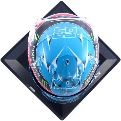 Vista 5 de Casco a escala 1:5 de George Russell 2022 Réplica del GP de Brasil