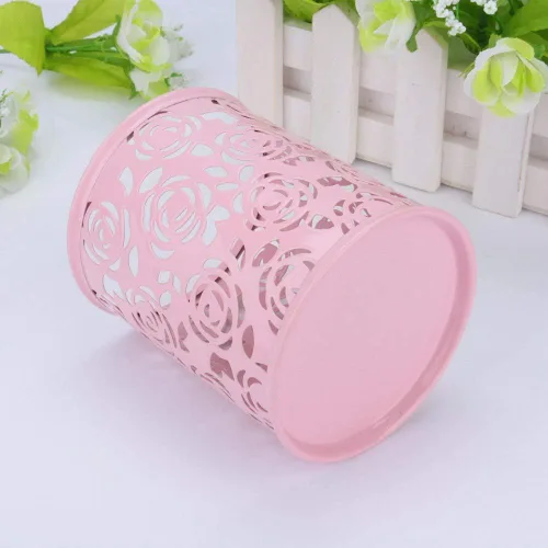 Vista 2 de Organizador de contenedores de escritorio con patrón de flores de rosas huecas, organizador de escritorio vibrante de 3.15 pulgadas para oficina