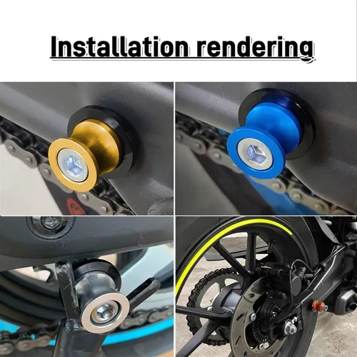 Vista 5 de Motorcycle Modification Accessories 6MM Swingarm Spools Stand Screws Compatible with FZ1 FZ-1 FZ6 N S FZ8 FZ-8 Fazer