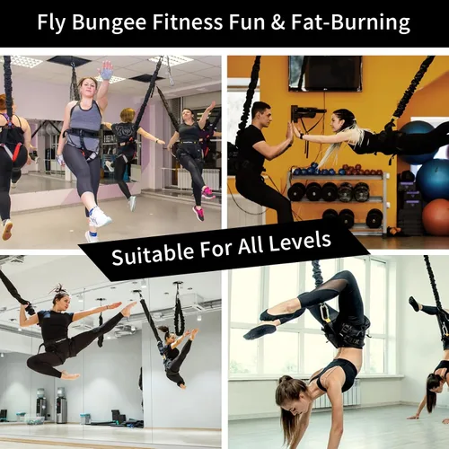 Vista 6 de PRIOR FITNESS Juego de Fitness Bungee Yoga Cuerda de Bungee Resistencia Cuerda de Aire Baile Ejercicio Fitness Equipo de Entrenamiento Profesional