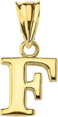 Vista 15 de Colgante de oro amarillo de 10 quilates con inicial A-Z con dije fino de 1/2 pulgada – Elección de letra inicial