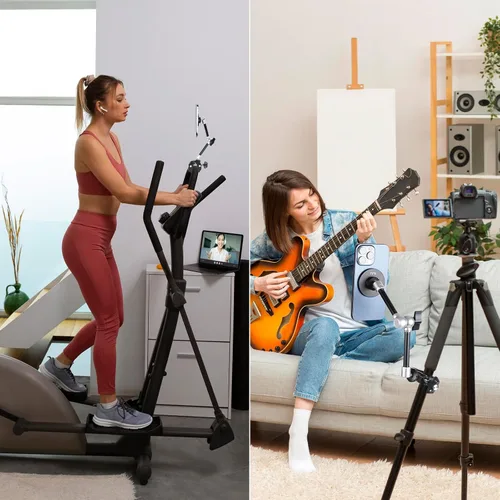 Vista 6 de Soporte magnético para teléfono totalmente metálico con súper abrazadera y brazo largo de 10 pulgadas para Magsafe, soporte ajustable para espejo