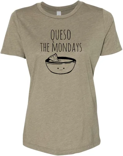 Vista 12 de Cute Women's Screen Printed Crew Neck Tee, Shirts With Sayings, Dusty Blue or Olive