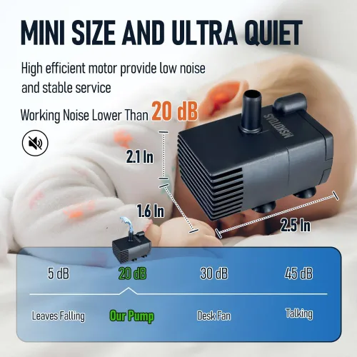 Vista 5 de Bomba de sumidero pequeña automática con sensor de agua, elevación de 8 pies, 74 GPH con tubo de 6 pies, mini bomba de eliminación de condensado