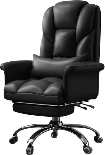 Vista 11 de Ergonomic Office Chair with Footrest, High Back PU Leather Executive Computer Chair with 135° Backrest and Lumbar Support for Home Desk Task, Easy