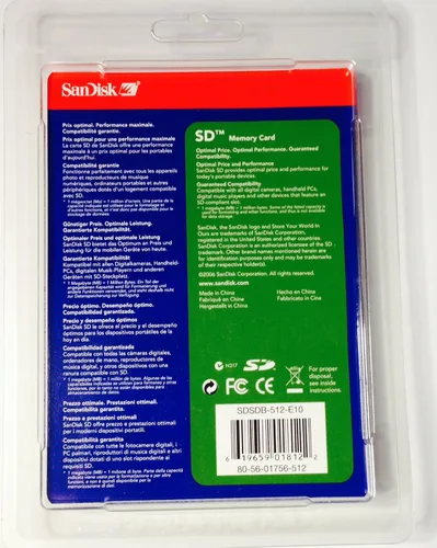 Vista 2 de SanDisk SD - Tarjeta de memoria flash - 512 MB - SD