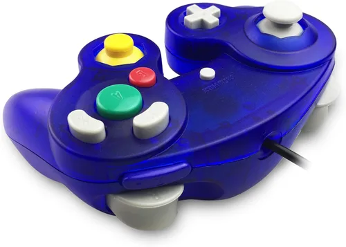 Vista 3 de GameCube Controller areme 1Pack Classic Control con cable con cable de extensión para consola Nintendo Wii Gamecube GC Transparente Azul