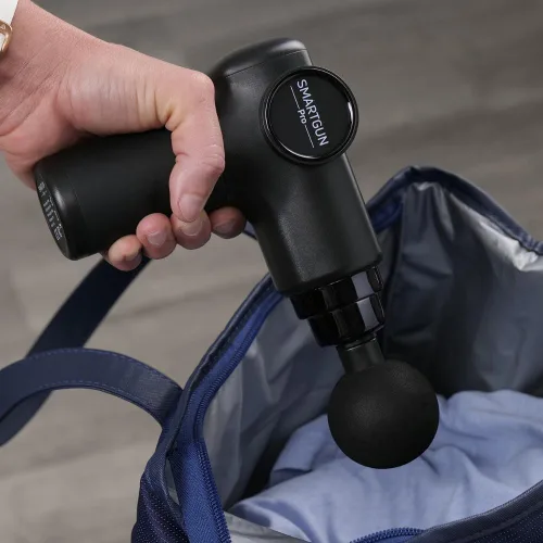 Vista 9 de SPA SCIENCES - SmartGun Pro - Masajeador terapéutico de percusión de tejido profundo - para dolor muscular - con cabezales intercambiables y 8 Negro