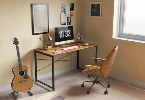 Vista 6 de FEZIBO Escritorio de computadora de 40 pulgadas, escritorio pequeño para oficina en casa, mesa de PC de estilo simple moderno para el hogar