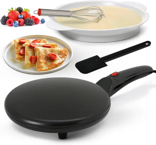 Vista 8 de NutriChef - Sartén eléctrica para crepas Placa de cocción antiadherente de 8 pulgadas con interruptor de encendido/apagado Cocina roti