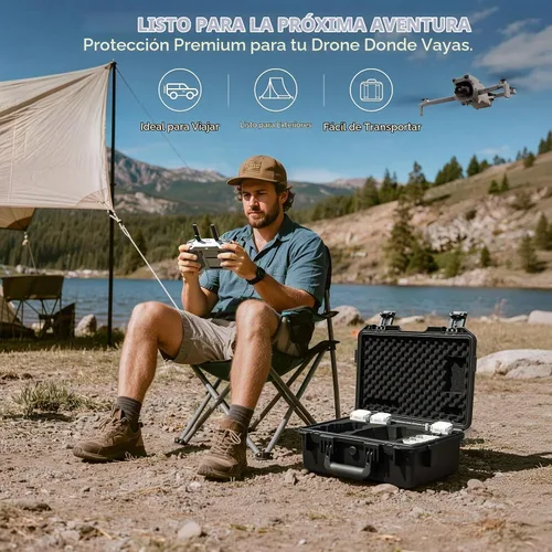 Vista 5 de Lykus Titan LT110 - Funda rígida impermeable para DJI Lito 1/Lito X1 Fly More Combo, compatible con controlador RC2/RC-N3, hasta 7 baterías, correa