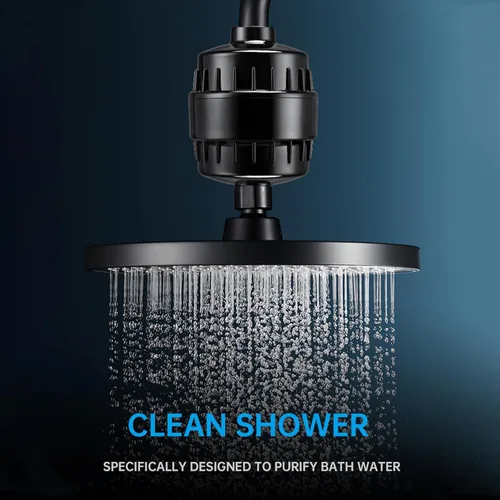 Vista 6 de Filtro de ducha universal de 20 etapas con filtro de agua reemplazable, cabezal de filtro de ducha de baño para agua dura, eliminación de cloro