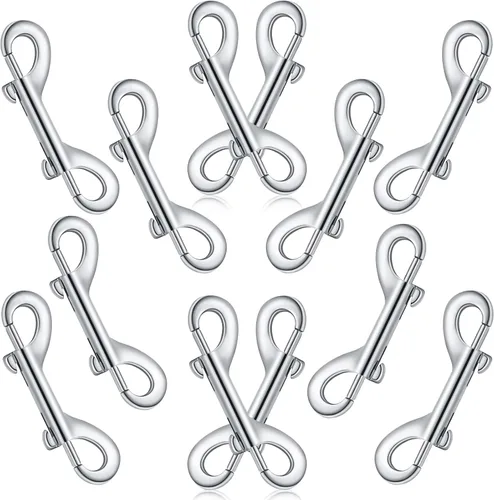 Vista 8 de BBTO 12 piezas de gancho de doble extremo para pernos, aleación de zinc, clips de gatillo doble, accesorio para mascotas para vincular correa