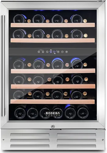 Vista 11 de BODEGA 24 Inch Dual Zone Wine Fridge, 41℉ to 72℉, Holds 46 Bottles
