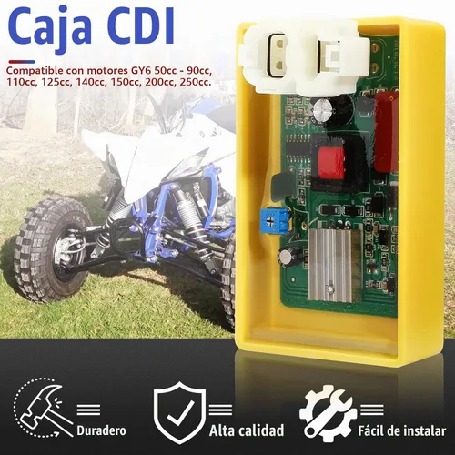 Vista 4 de Performance Racing - Caja de 6 pines DC CDI para GY6 50cc - 90cc 110cc 125cc 150cc 200cc 250cc Scooter ATV Go Kart ciclomotor Quad Dune Buggy Pit