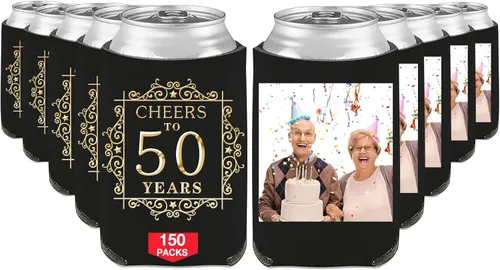 Vista 56 de Fundas enfriadoras de latas de cumpleaños, soporte personalizado para botellas de cerveza a granel con nombre de foto, suministros para fiestas