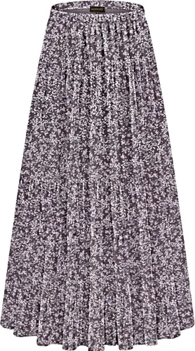 Vista 19 de NASHALYLY - Faldas largas de gasa, acampanadas, plisadas, con cintura alta y elástica para mujer Albaricoque Rosa Floral