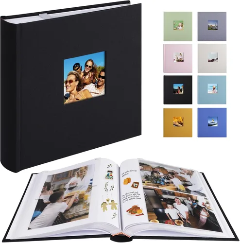 Vista 11 de 1DOT2 Álbum de fotos con espacio de escritura, 50 páginas, fotos de 4 x 6 pulgadas, capacidad para 200 o 5 x 7 pulgadas, tapa de lino, álbumes