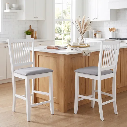 Vista 11 de DUHOME Juego de 2 sillas de comedor de madera, sillas de cocina de granja con respaldo, sillas de comedor tapizadas para sala de estar, color negro