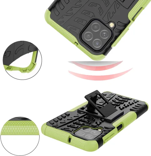 Vista 6 de Asuwish Funda de teléfono para Samsung Galaxy A22 4G de 6.4 pulgadas con protector de pantalla de vidrio templado y soporte delgado, híbrida
