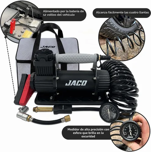 Vista 4 de JACO 4X4 TrailPro - Compresor de aire portátil resistente, 3.5 CFM (12V/33A) Kit de inflado de neumáticos On x Off Road