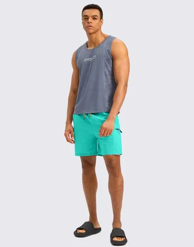 Vista 7 de G Gradual Mens Swim Trunks with Compression Liner 5 inch Inseam Quick Dry Bathing Suits with Zipper Pocket-No Thigh Chafing
