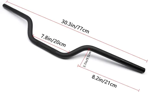 Vista 2 de Manillar universal de motocicleta de 7/8 pulgadas, 0.866 in, apto para Honda Kawasaki Suzuki Yamaha y la mayoría de motocross ATV (negro)