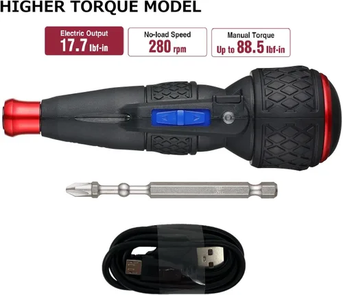 Vista 5 de (Oficial de EE.UU.) Destornillador VESSEL e-ASSIST Modelo de Mayor Torque fabricado en Japón No.220USB1U